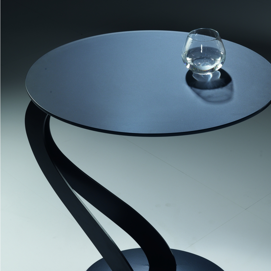 Swan coffee table by Pezzani with etched tempered glass top