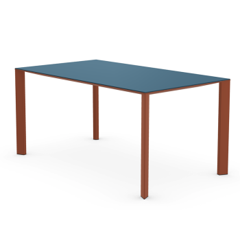 Akashi aluminum table with wooden, glass or ceramic top by Midj