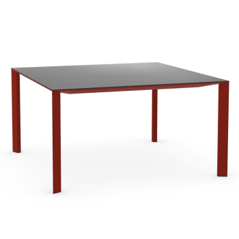 Akashi aluminum table with wooden, glass or ceramic top by Midj