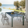 Akashi aluminum table with wooden, glass or ceramic top by Midj
