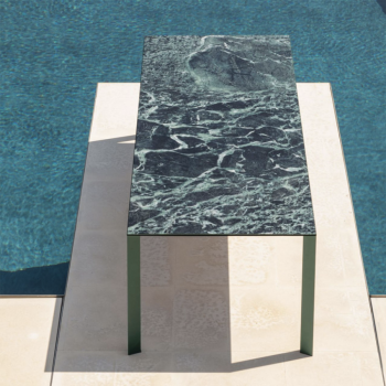Akashi table in aluminum with glass or ceramic top by Midj