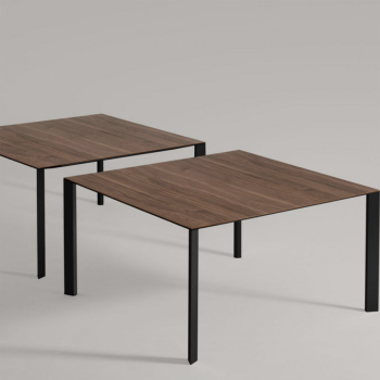 Akashi table in aluminum with glass or ceramic top by Midj