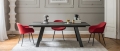Alexander table by Midj with steel structure and crystal ceramic or solid wood top