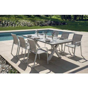 Amantea white table by Greenwood