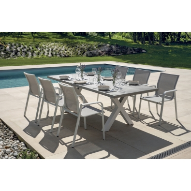 Amantea white table by Greenwood