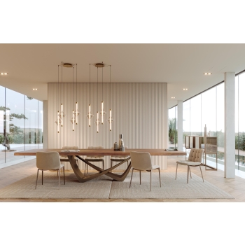 Bach solid wood table by Bontempi