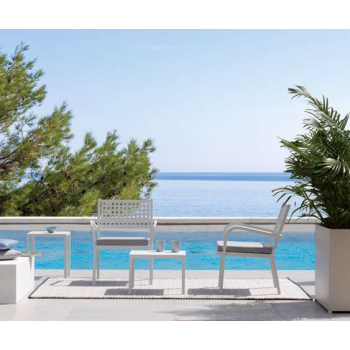 Alice CH201 Low Table in Galvanized Iron by Vermobil