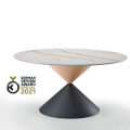 Clessidra table with metal base or covered in wood by Midj