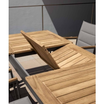 Extendable dining table from the Timber line by Talenti for outdoor use