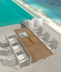 Extendable dining table from the Timber line by Talenti for outdoor use