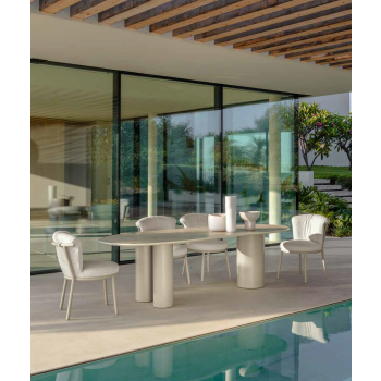 James dining table with three cylindrical legs by Talenti