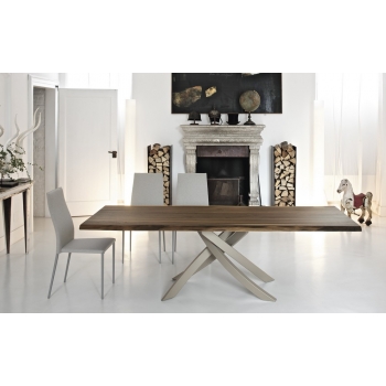 Fixed table by Bontempi cm Artistic 250 Crystal or Wood