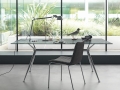 Brioso table by Midj with steel structure and glass top