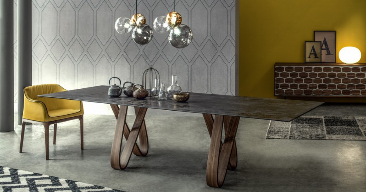Fixed or extendable table Butterfly by Tonin Casa