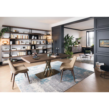 Fixed oval or rectangular Gemini table by Altacorte