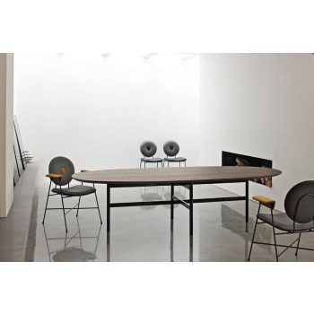 Bontempi's Glamor Elliptical table with wooden, crystal or marble top