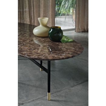Rectangular Glamor Table by Bontempi with top in wood, glass or marble