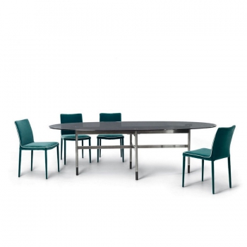 Rectangular Glamor Table by Bontempi with top in wood, glass or marble