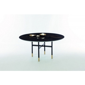 Bontempi Glamor Round Table with wooden, crystal or marble top