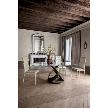 Glass or wood table with unique and timeless design Toni Casa Capri