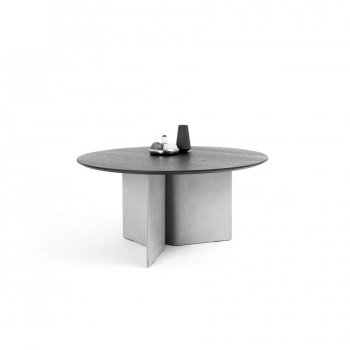 Fixed round Magnum table by Bontempi with concrete base