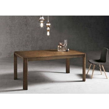 Frank rectangular modern table with square or trapezoidal wooden legs