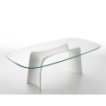 Moonlight table in Baydur with glass or ceramic top by Midj