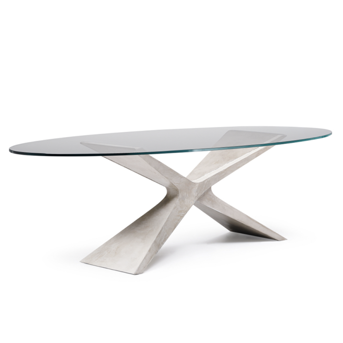 Nexus table in Baydur and glass or ceramic top by Midj