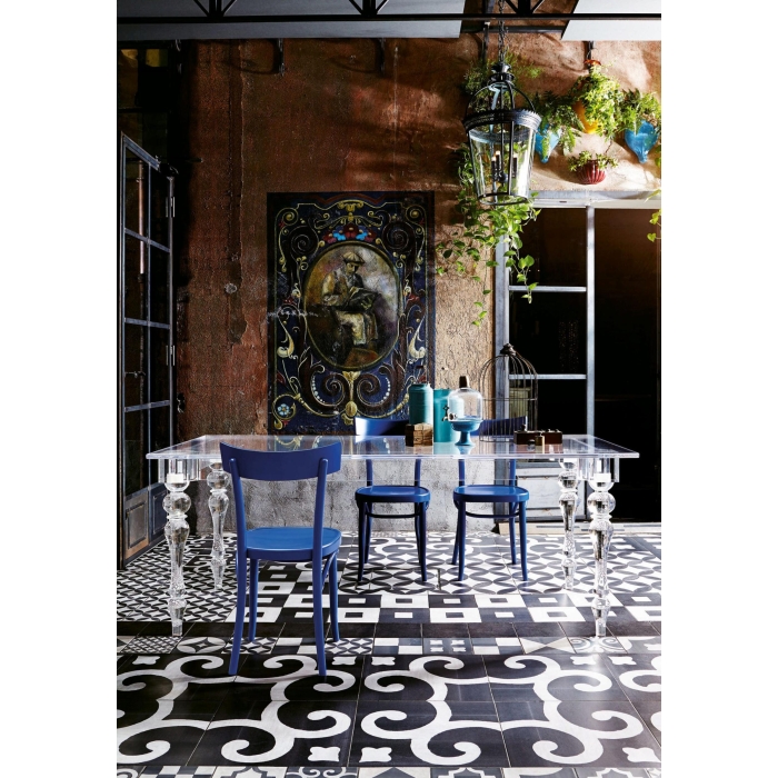 Oste table in metalcrystal Colico Design