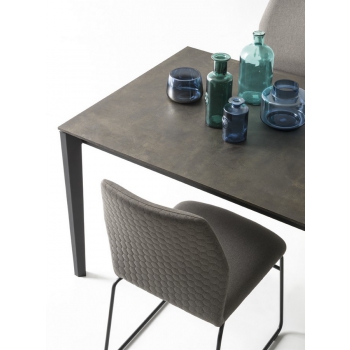 Pentagon Connubia Table by Calligaris Extensible with Wooden Top