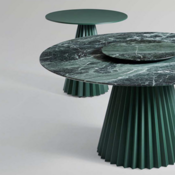 Plisse metal table by Midj