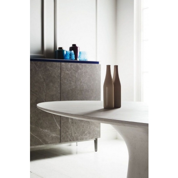 Elliptical Podium table by Bontempi with cement base