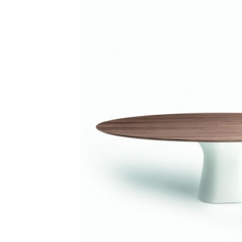 Elliptical Podium table by Bontempi with cement base