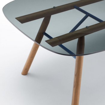 Suite table in metal and glass by Midj