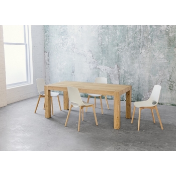 Tola extensible table in Point natural oak