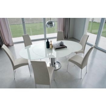 Giro di Bontempi: extendable round table with glass top