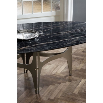 Bontempi's elliptical Universe table with steel frame