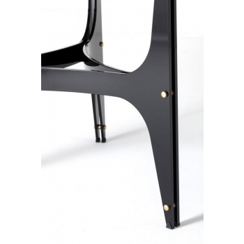 Universe table by Bontempi, elliptical with steel frame