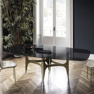 Universe table by Bontempi elittico with steel structure