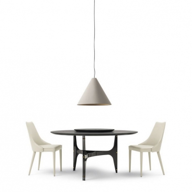 Round Universe table by Bontempi with steel structure