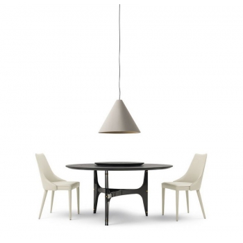 Round Universe table by Bontempi with steel structure