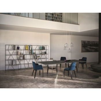 Universe XXL table by Bontempi with rectangular steel frame