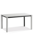 Woody table with metal structure and fixed and extendable stained ash legs by Midj