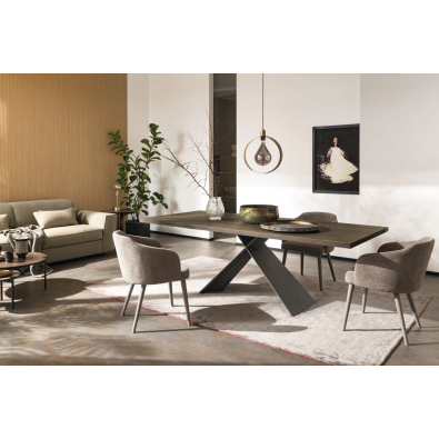 Fixed oval or rectangular Xilo table by Altacorte