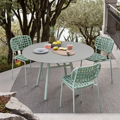 Yo! table by Connubia fixed round outdoor