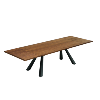 Zeus table by Midj with metal or wooden structure and ceramic or wooden top