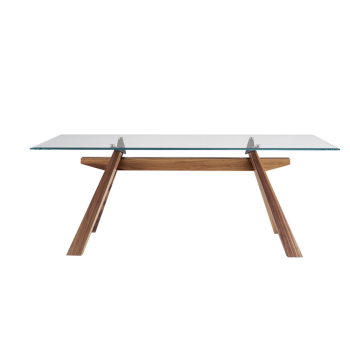 Zeus table by Midj with metal or wooden structure and ceramic or wooden top