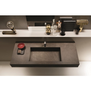 Washbasin top with integrated Steel Bottom tub with bottom cover