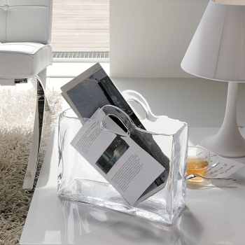 Glass Bag Magazine Holder Vase by Adriani&Rossi 