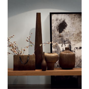 Tob Small vase in striped finish by Adriani & Rossi